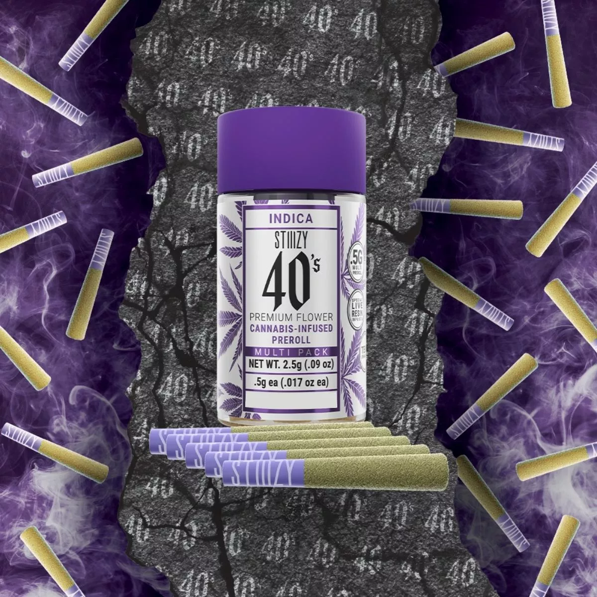 PURPLE PUNCH INFUSED PREROLLS 5 PACK 2.5G