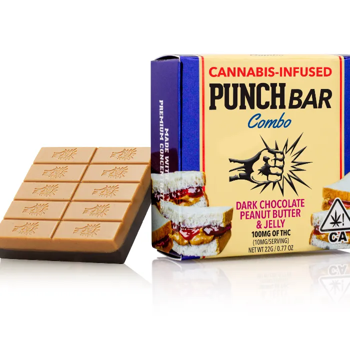 PEANUT BUTTER JELLY DARK CHOCOLATE BAR SINGLE 100MG